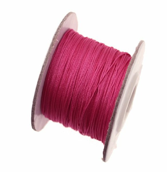 Filo di nylon, spessore 0,5 mm., per infilare perle, colore FUCSIA