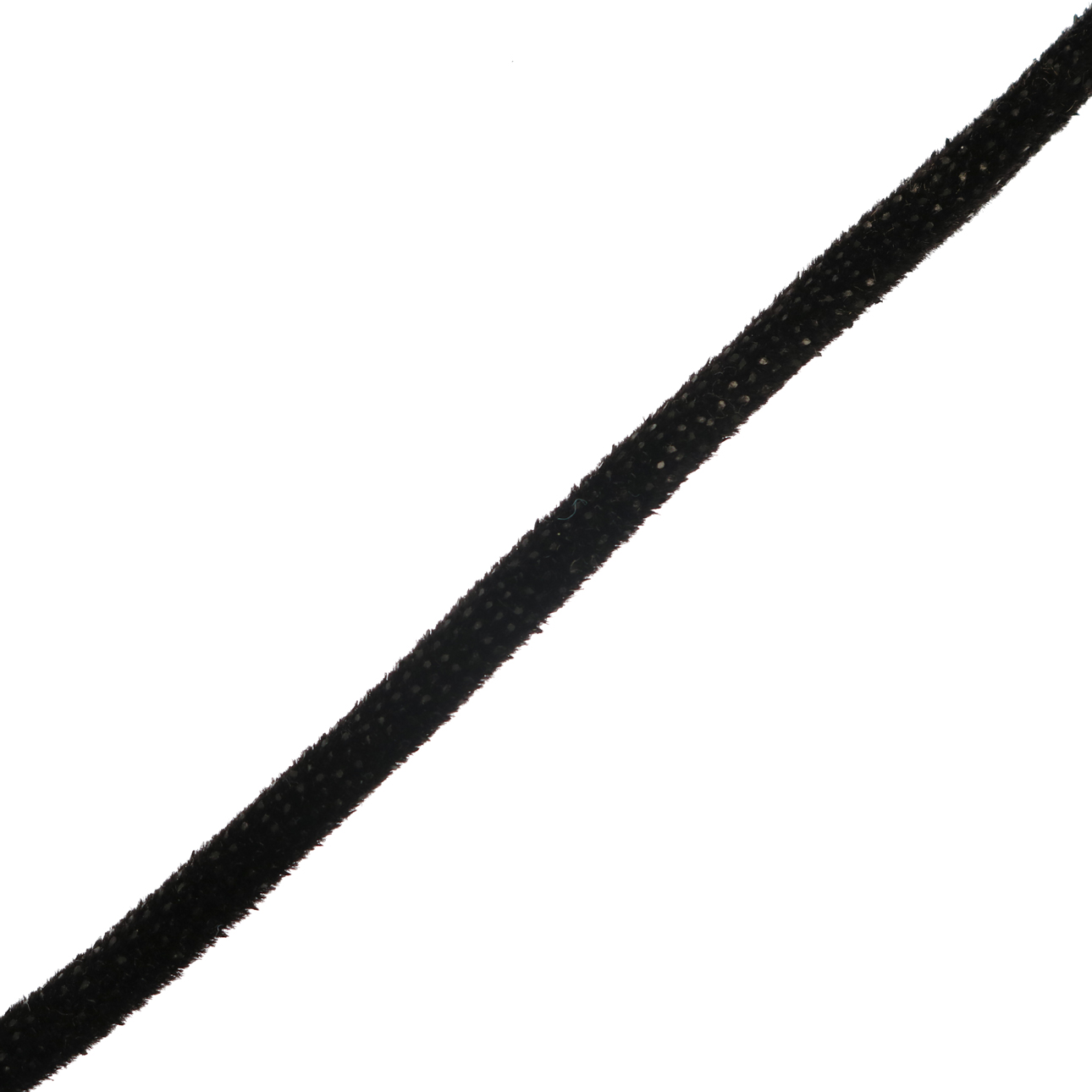 Nastro in lycra tubolare, spessore 5 mm., con cucitura a vista a lato, colore Nero vellutato puntinato