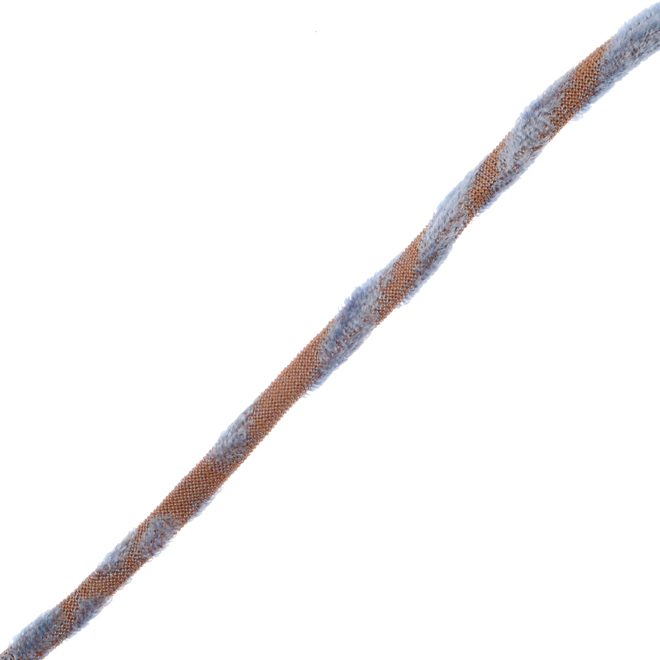 Nastro in lycra tubolare, spessore 5 mm., con cucitura a vista a lato, colore Azzurro semi-velluttato