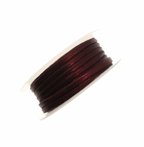 Nastro in lycra tubolare, spessore 5 mm., con cucitura a vista a lato, colore Melanzana metallizzato