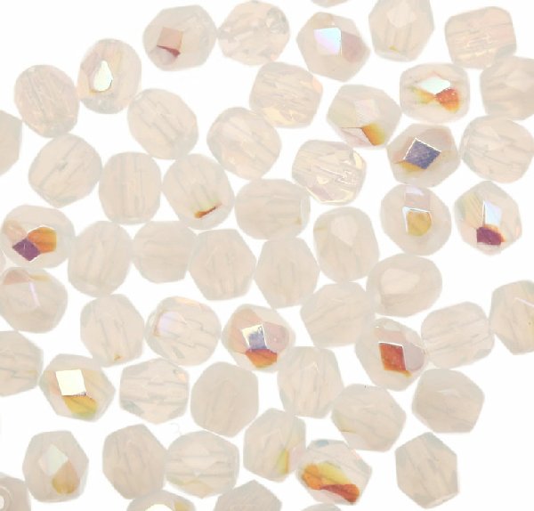 Mezzi cristalli da 4 mm. color White opal AB