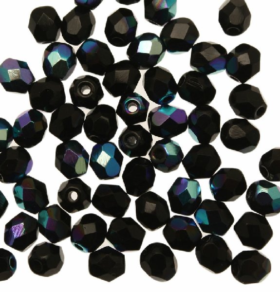 Mezzi cristalli da 4 mm. color Nero AB