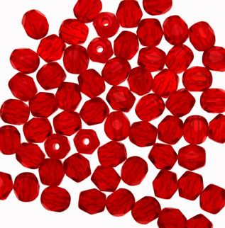 Mezzi cristalli da 4 mm. color Rosso