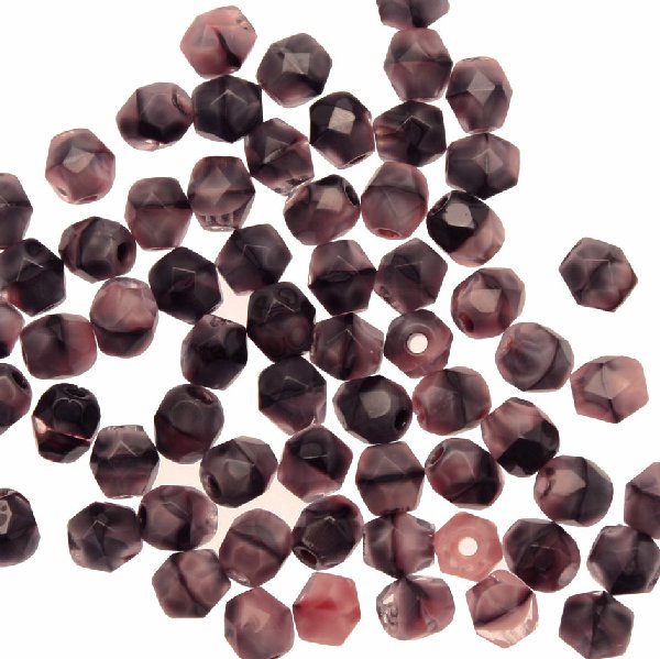 Mezzi cristalli da 4 mm. color Rosa antico sfumato in nero