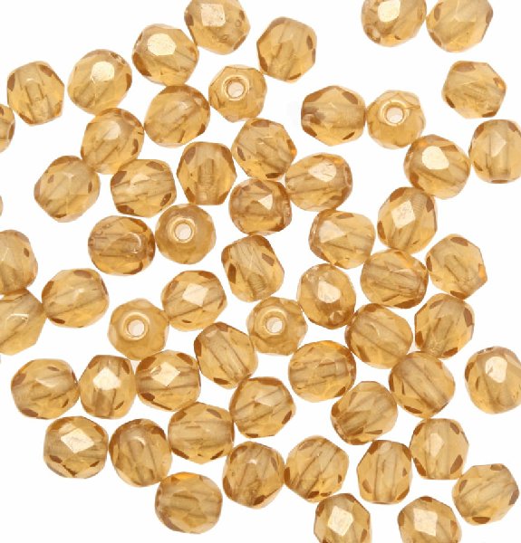 Mezzi cristalli da 4 mm. color Topazio chiaro listrato