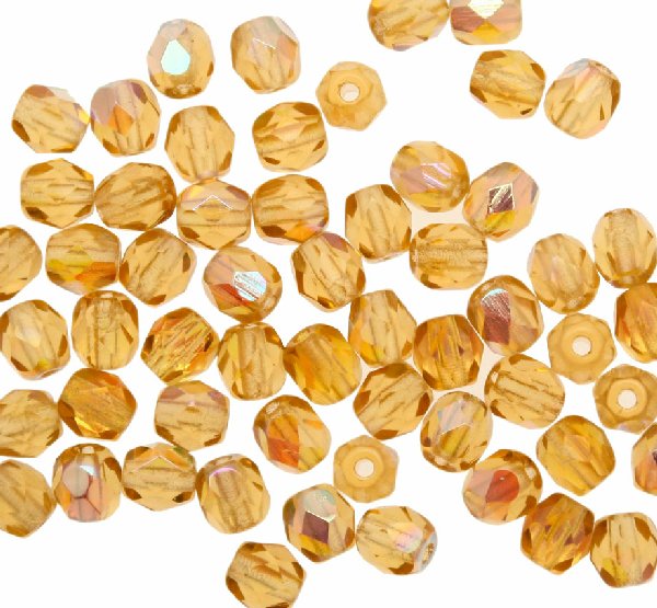 Mezzi cristalli da 4 mm. color Topazio chiaro AB