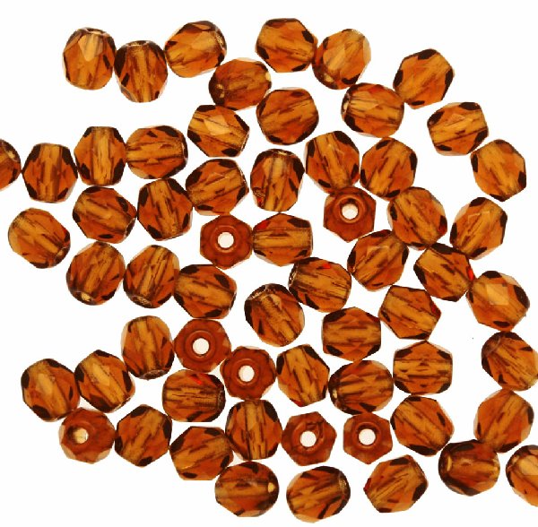 Mezzi cristalli da 4 mm. color Smoked Topaz Medio Listrato