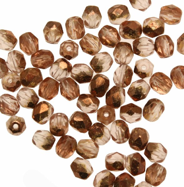 Mezzi cristalli da 4 mm. color Crystal con rame