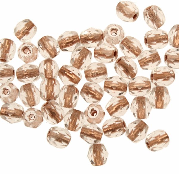 Mezzi cristalli da 4 mm. color Crystal con rame interno