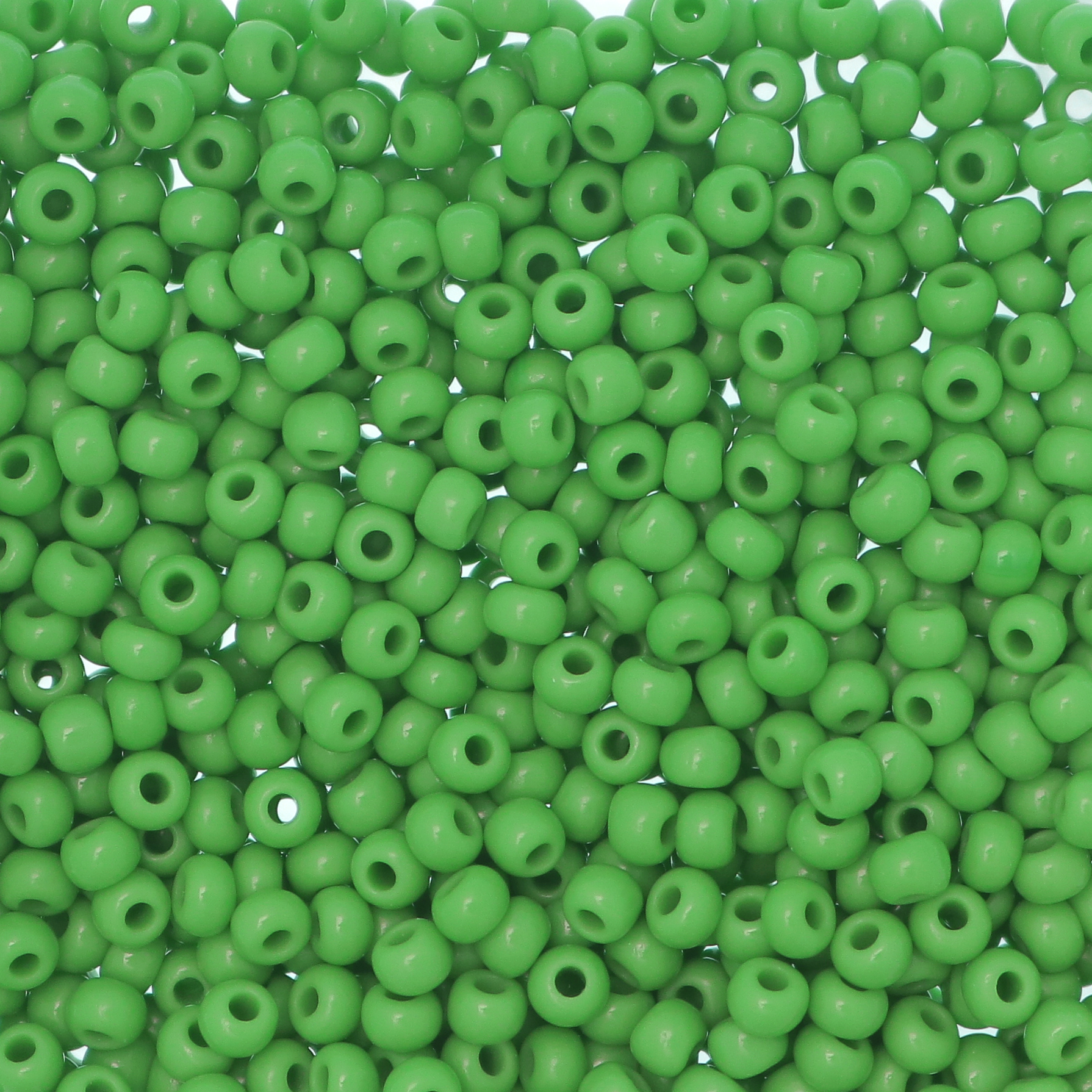 Conteria in vetro, 3x2 mm., colore Verde Prato opaco