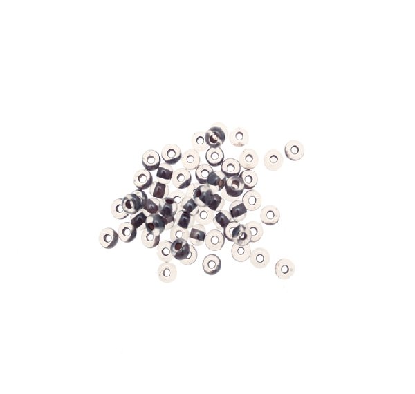 Conteria in vetro, dimensione 4,5x3mm., colore Trasparente con Grigio