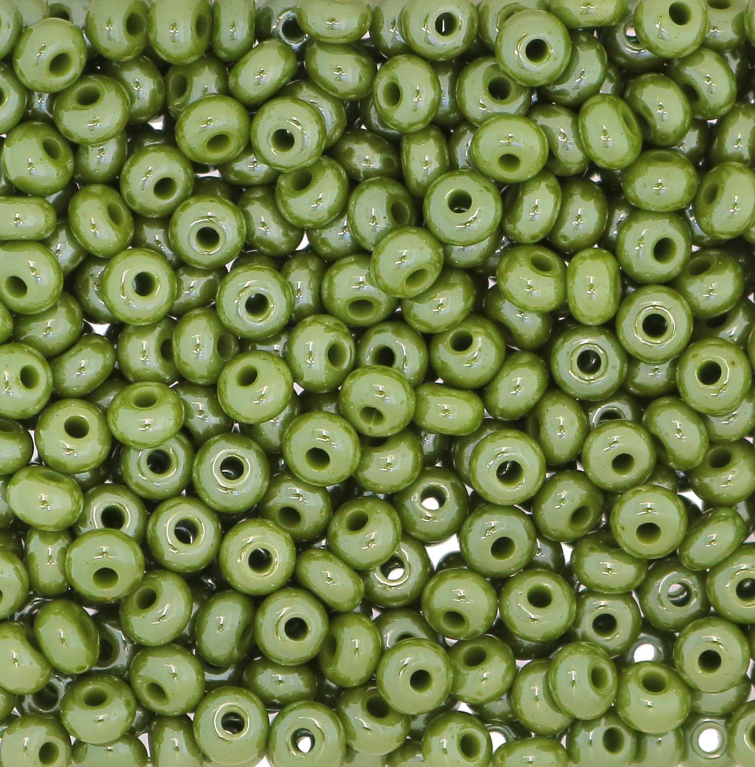 Conteria in vetro, dimensione 4,5x3mm., colore Verde Pistacchio perlato