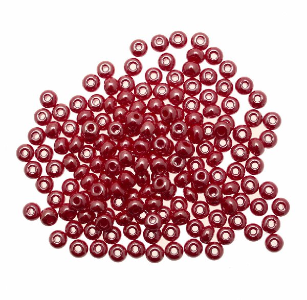 Conteria in vetro, dimensione 4,5x3mm., colore Rubino perlato