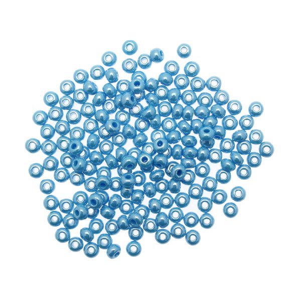 Conteria in vetro, dimensione 4,5x3mm., colore Acquamarina Perlato