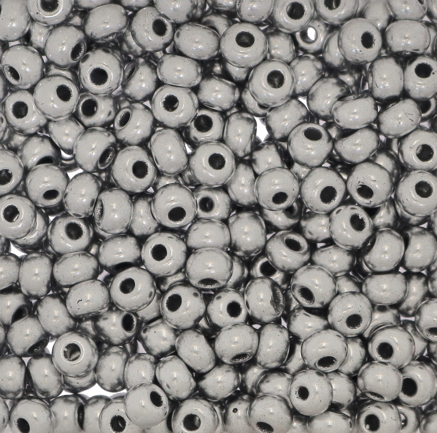 Conteria in vetro, dimensione 4,5x3mm., colore Argento Opaco