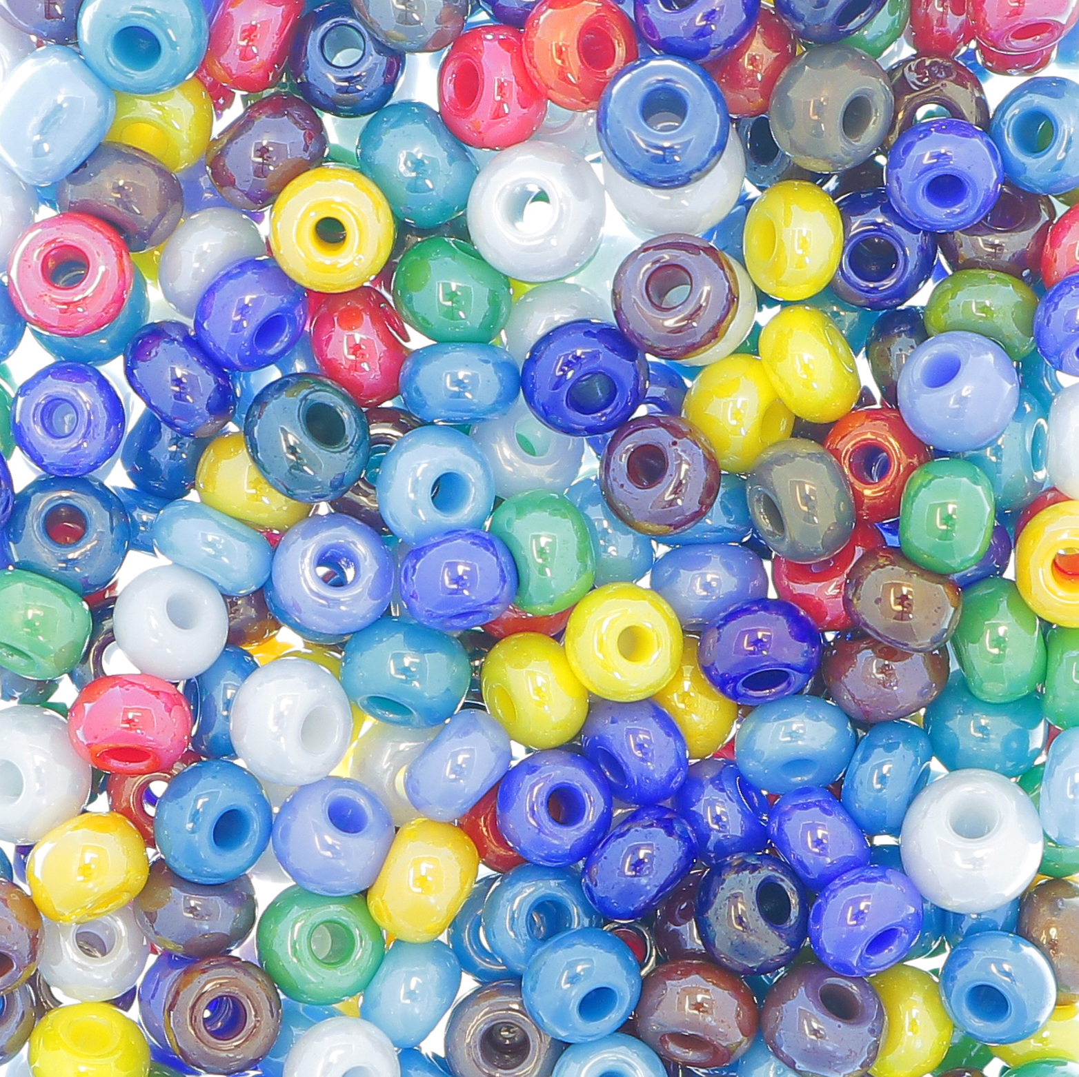 Conteria in vetro, dimensione 4,5x3mm., colore Multicolor Perlato