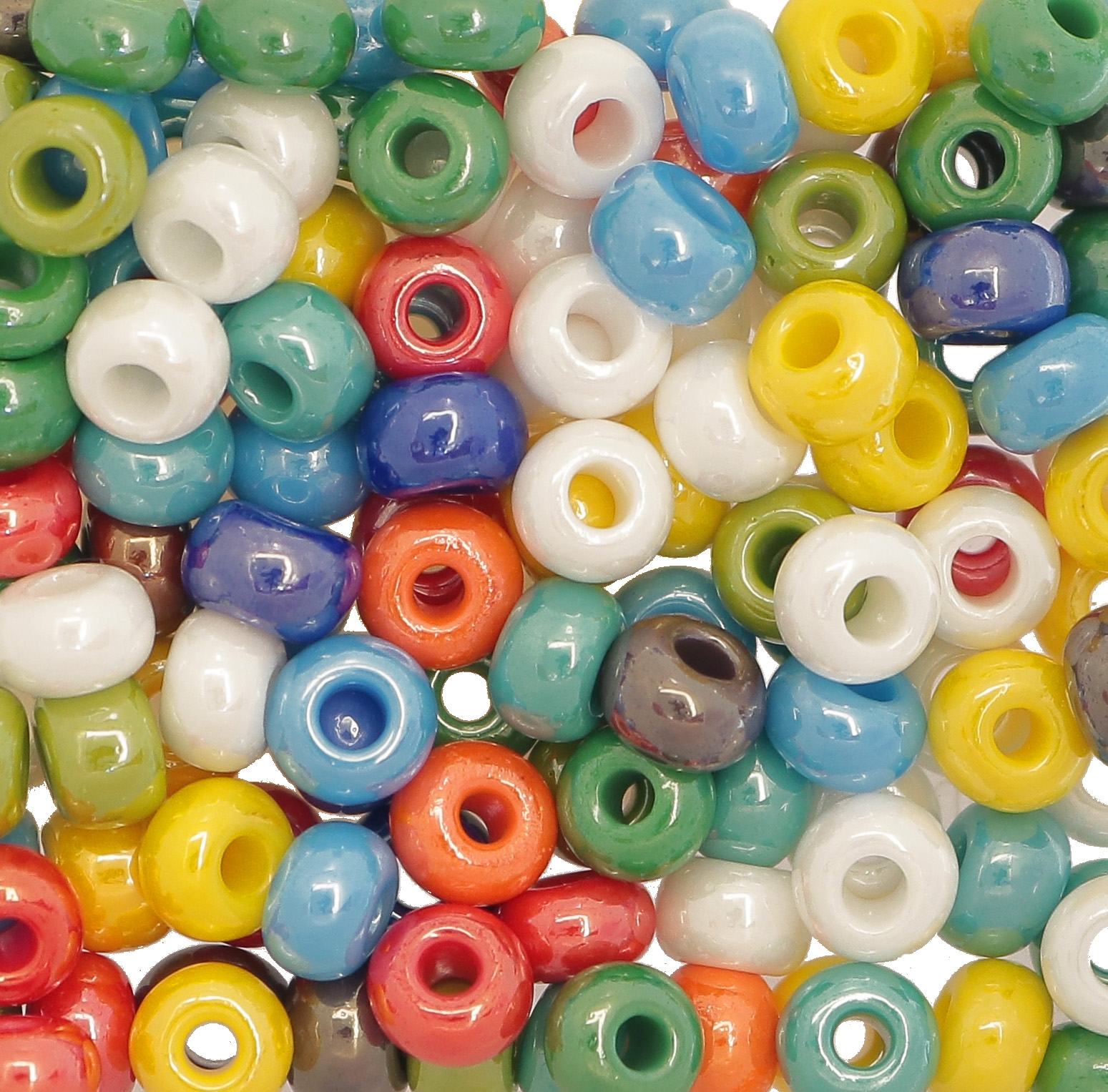 Mix di Conteria in vetro, 6x4 mm., colore Multicolor perlato