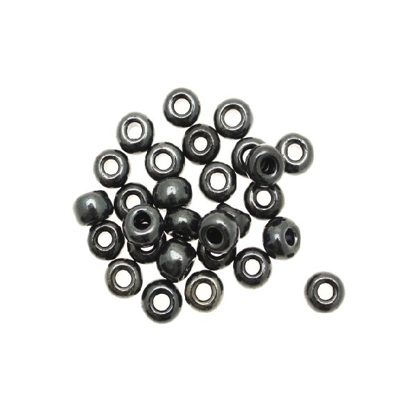 Conteria gigante in vetro, 8x5 mm., colore Antracite perlato