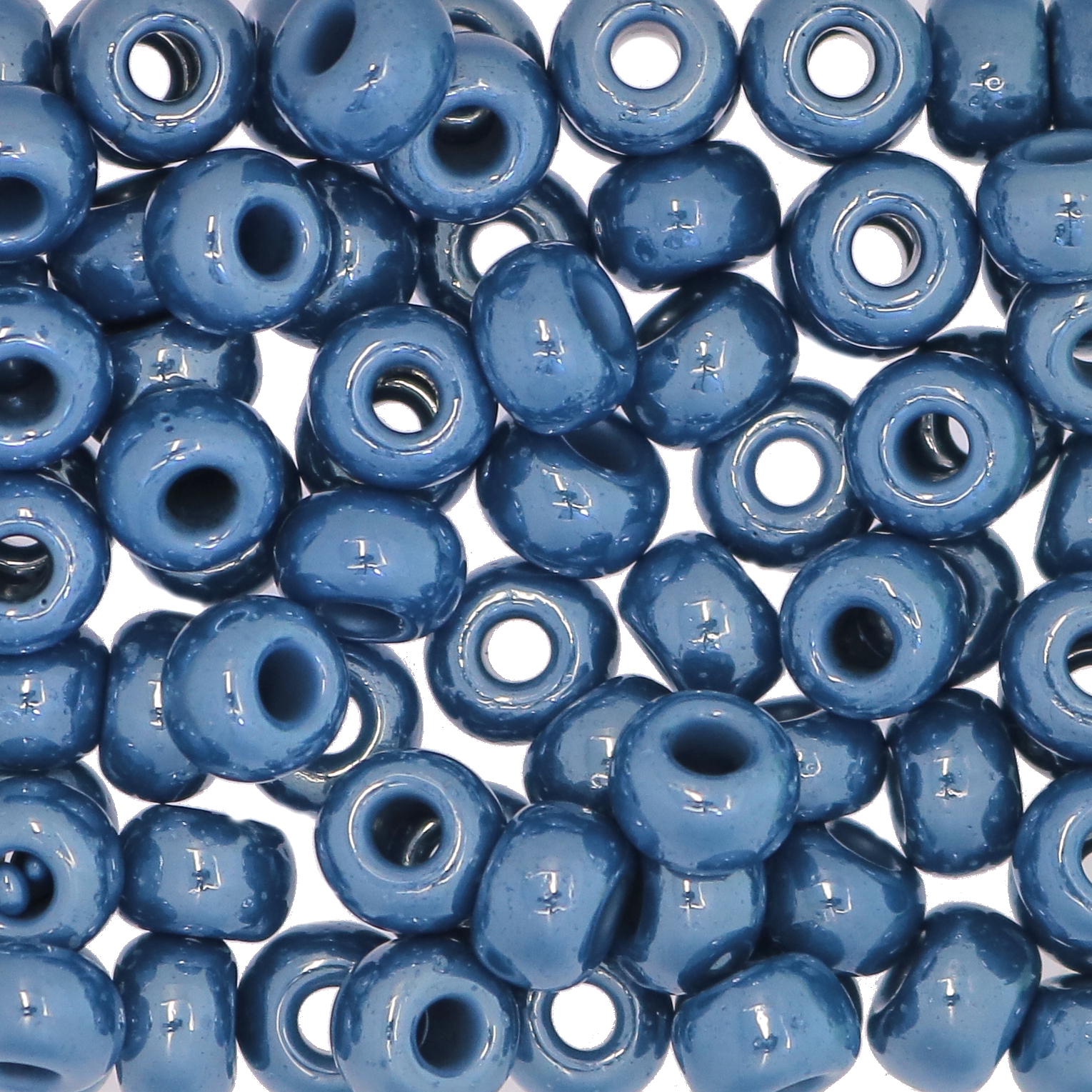 Conteria gigante in vetro, 8x5 mm., colore Blu marino perlato