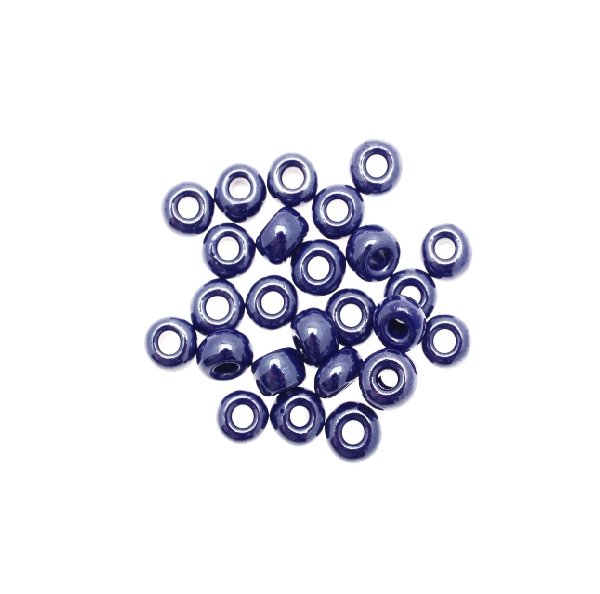 Conteria gigante in vetro, 8x5 mm., colore Blu elettrico perlato