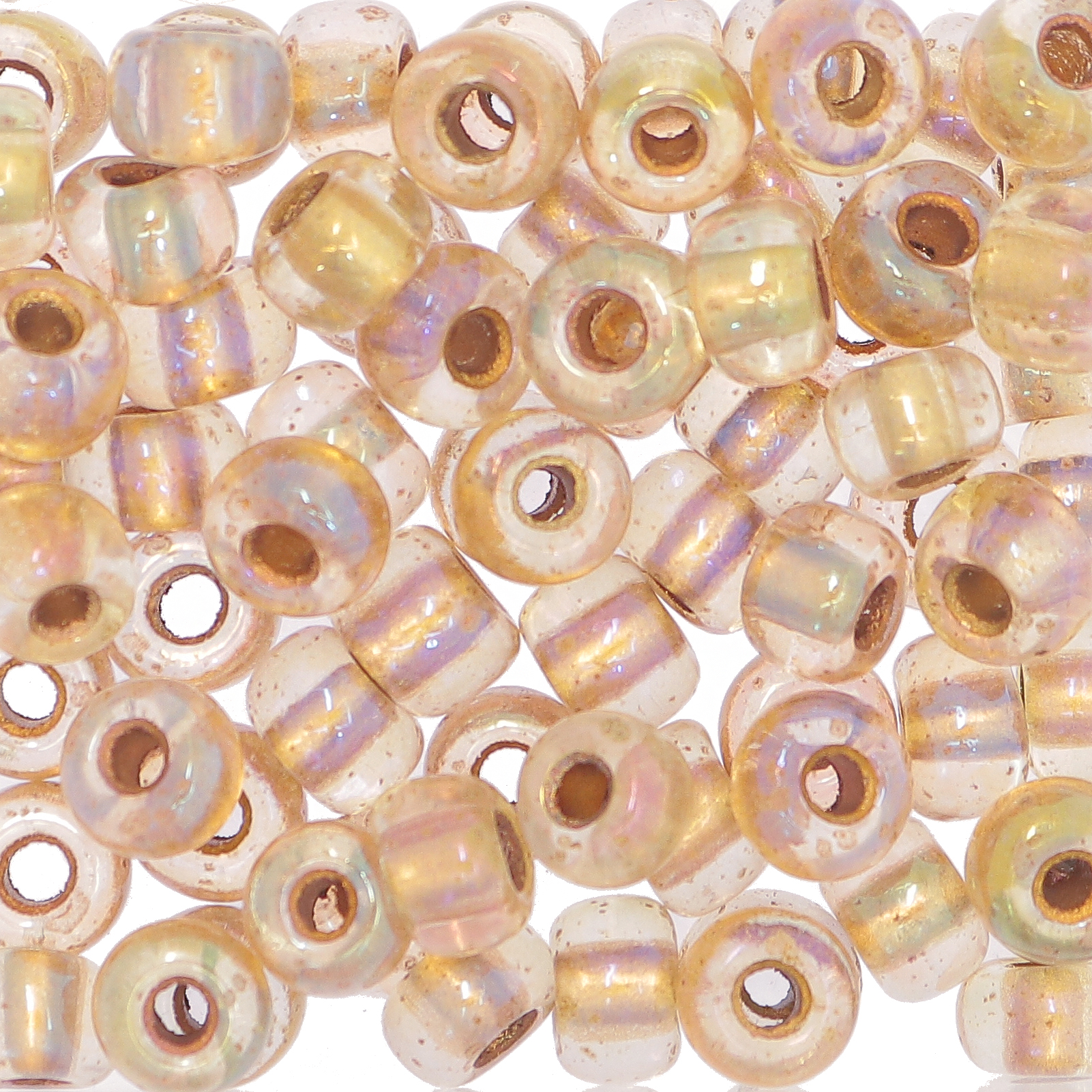 Conteria gigante in vetro, 8x5 mm., colore Beige AB trasparente