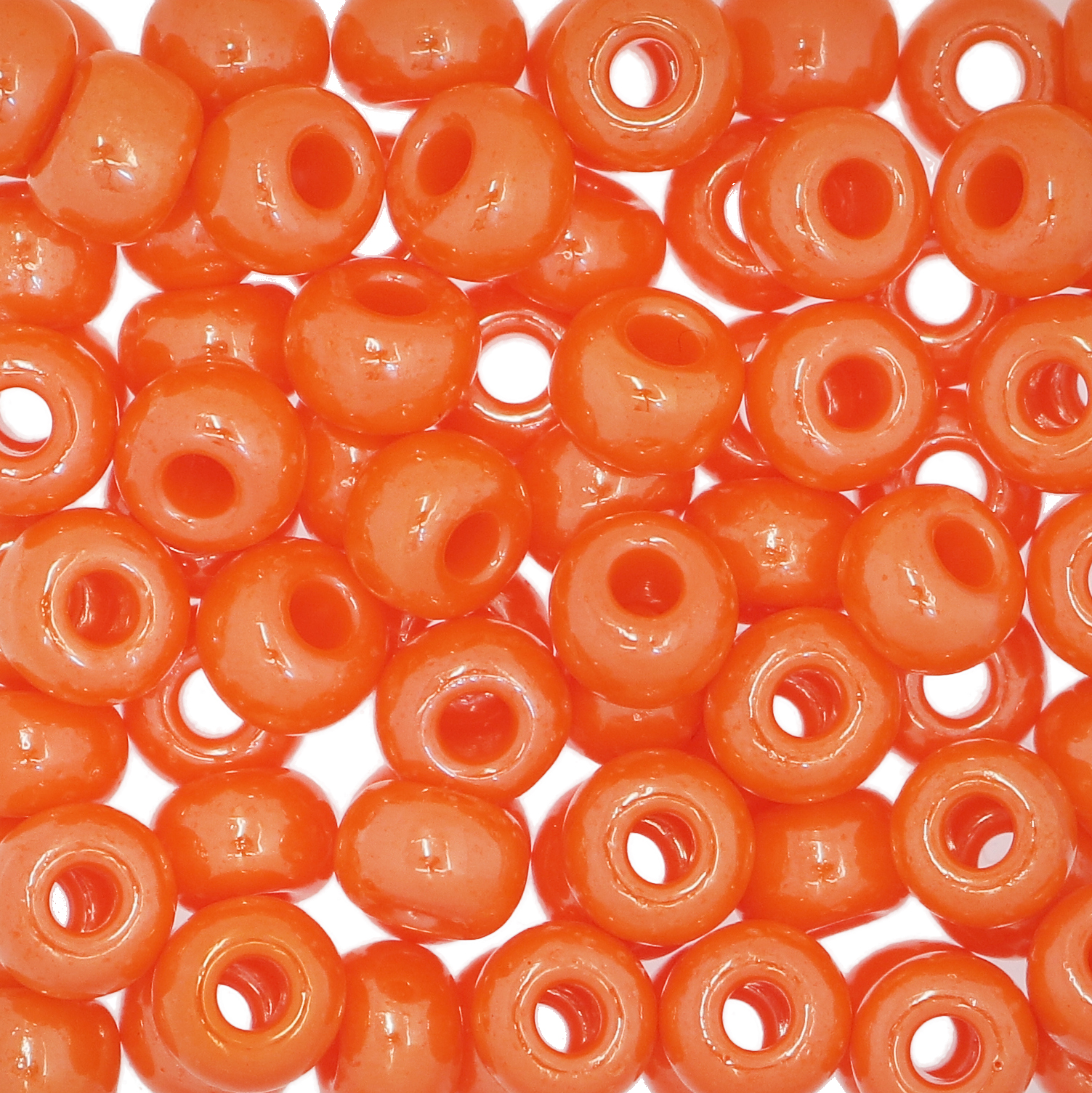 Conteria gigante in vetro, 8x5 mm., colore Arancione Fluo Perlato
