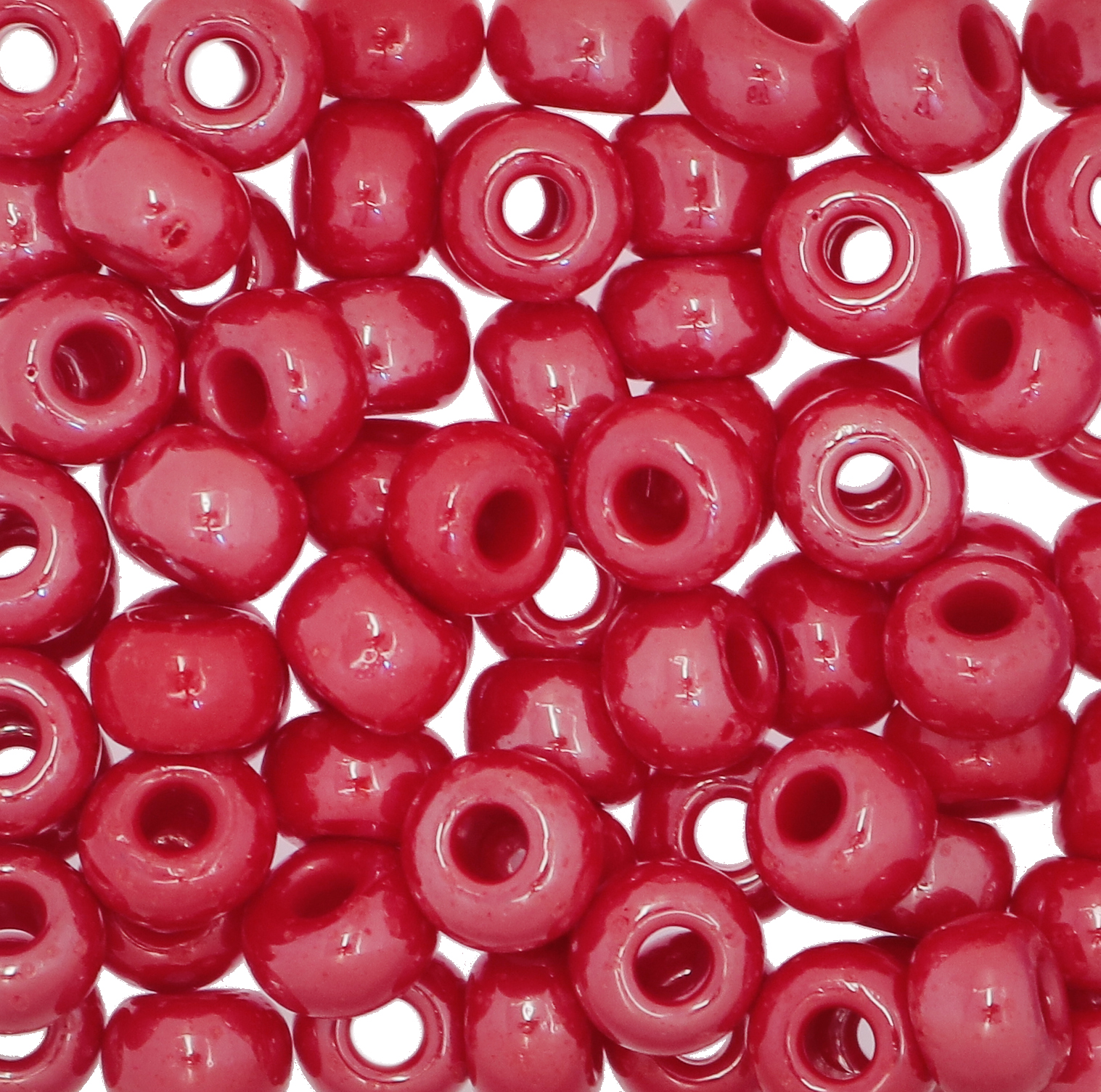 Conteria gigante in vetro, 8x5 mm., colore Rosso Perlato