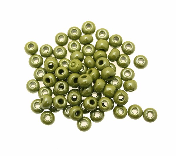 Conteria gigante in vetro, 8x5 mm., colore Verde Pistacchio perlato