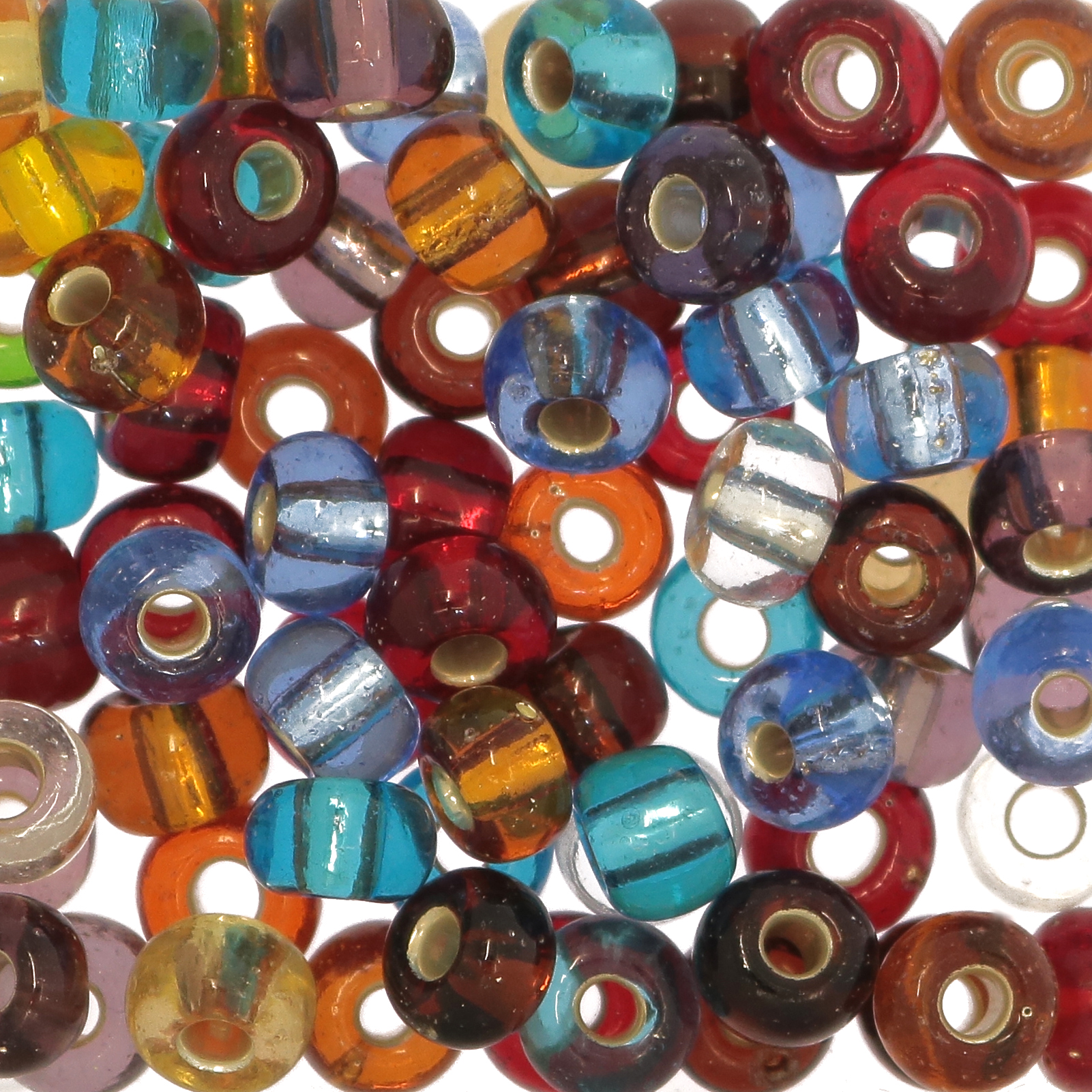 Conteria gigante in vetro, 8x5 mm., colore Multicolor Trasparente