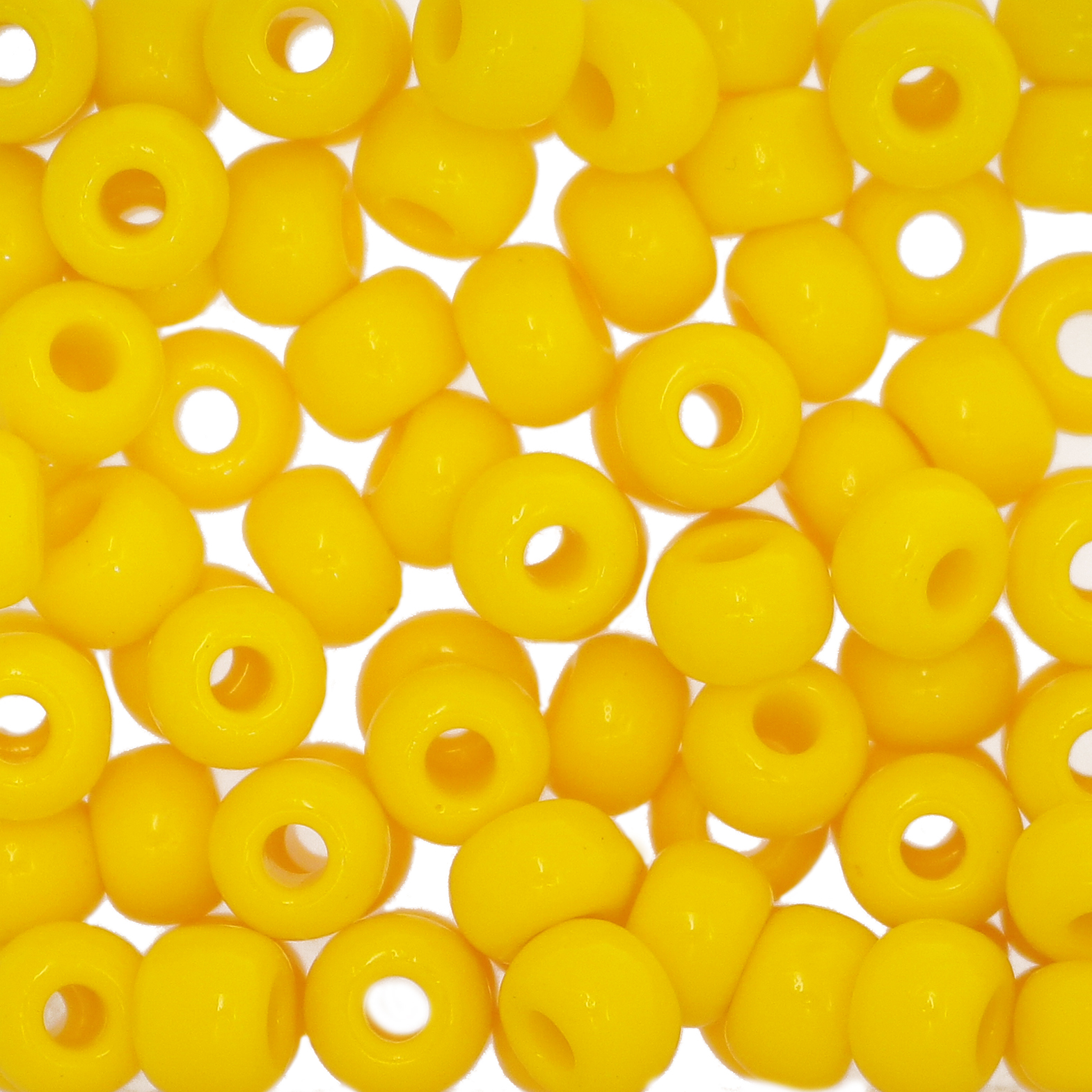 Conteria gigante in vetro, 8x5 mm., colore Giallo scuro opaco