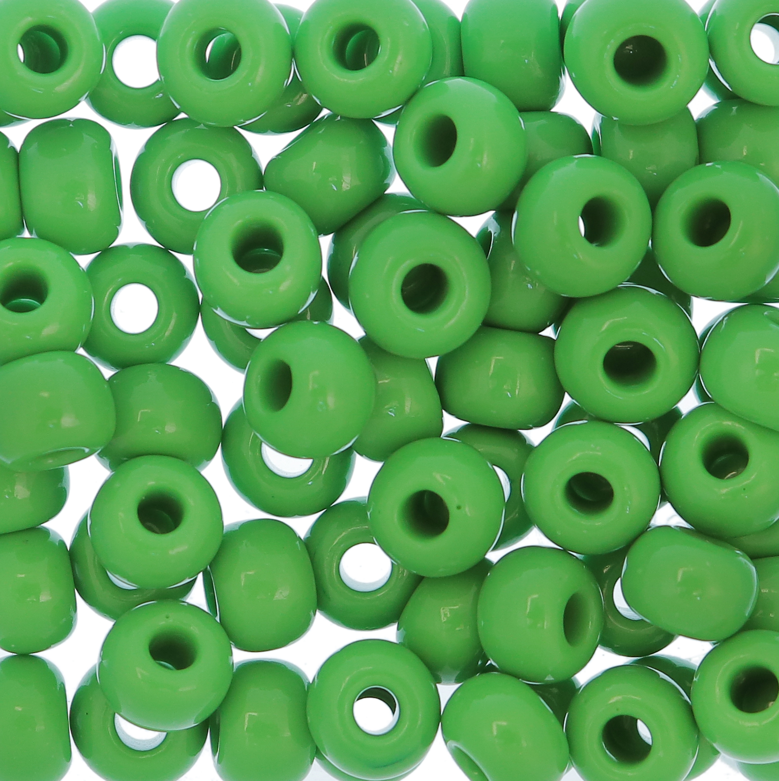 Conteria gigante in vetro, 8x5 mm., colore Verde Prato opaco