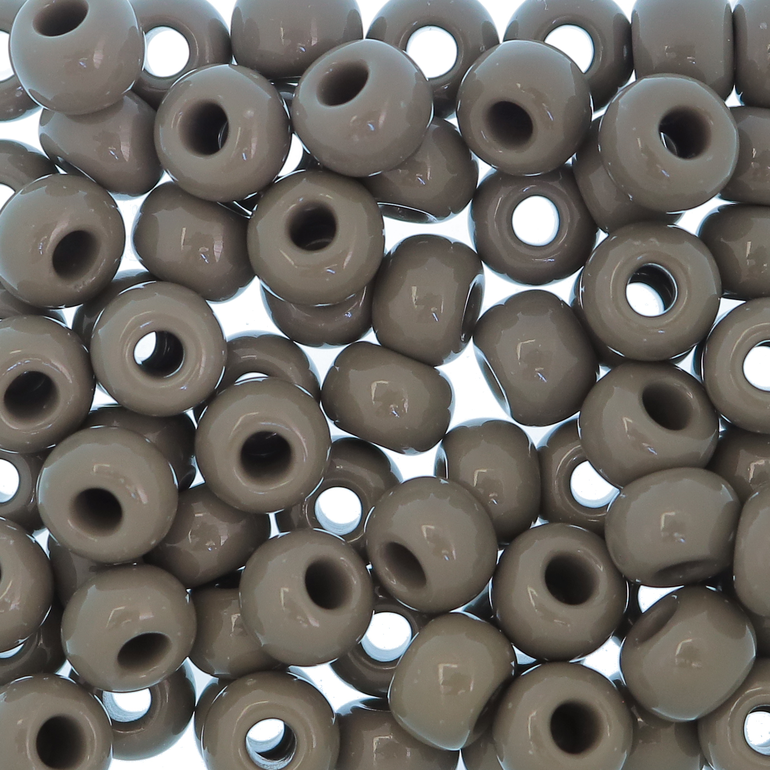 Conteria gigante in vetro, 8x5 mm., colore Grigio opaco