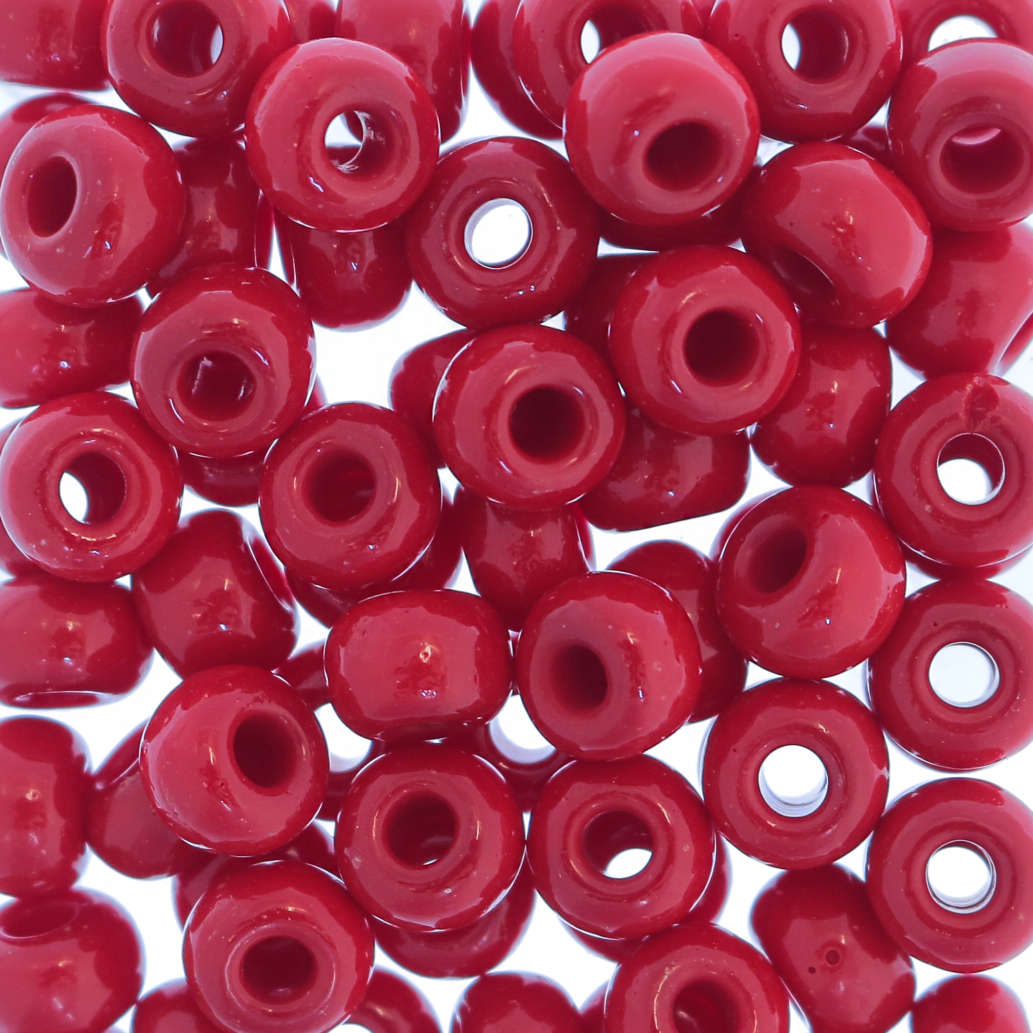 Conteria gigante in vetro, 8x5 mm., colore Rosso Scuro opaco