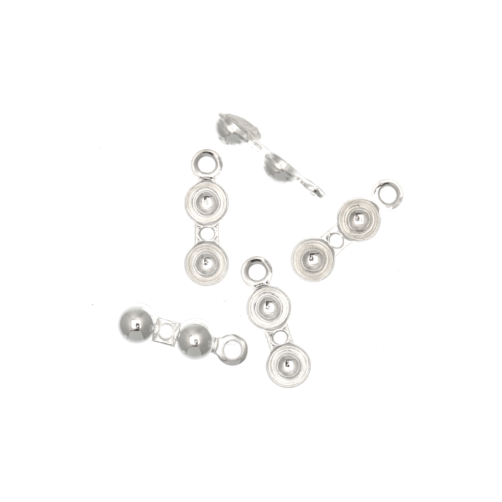 Coppetta chiudi nodo, doppia semi-sfera, anello chiuso, diametro sfera 3,5 mm. Argento 925