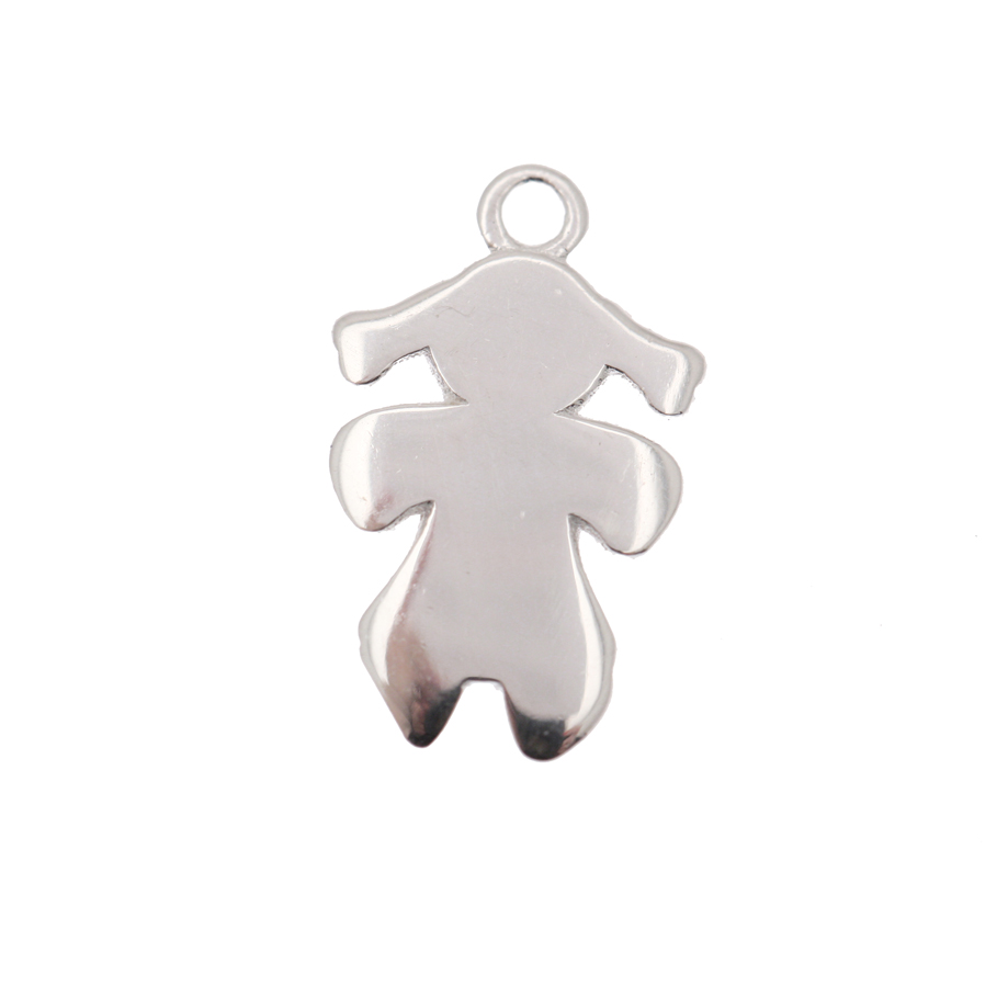 Ciondolo a forma di Bimba, 9x15 mm., in Argento Lucido 925