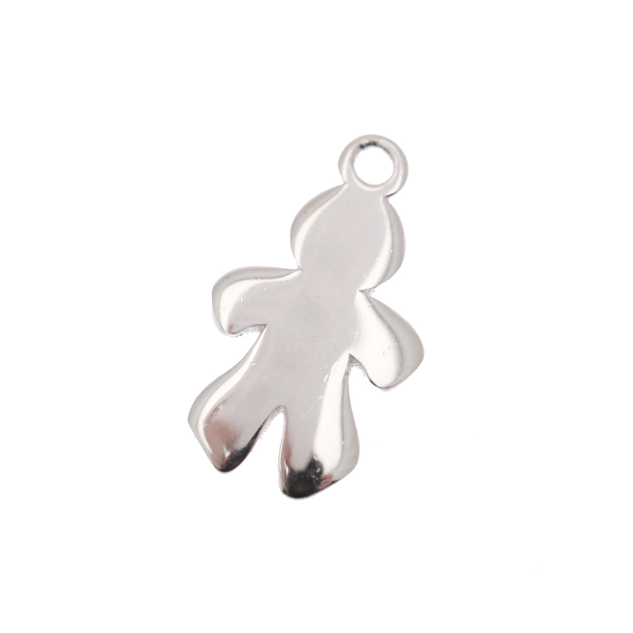 Ciondolo a forma di Bimbo, 9x15 mm., in Argento Lucido 925