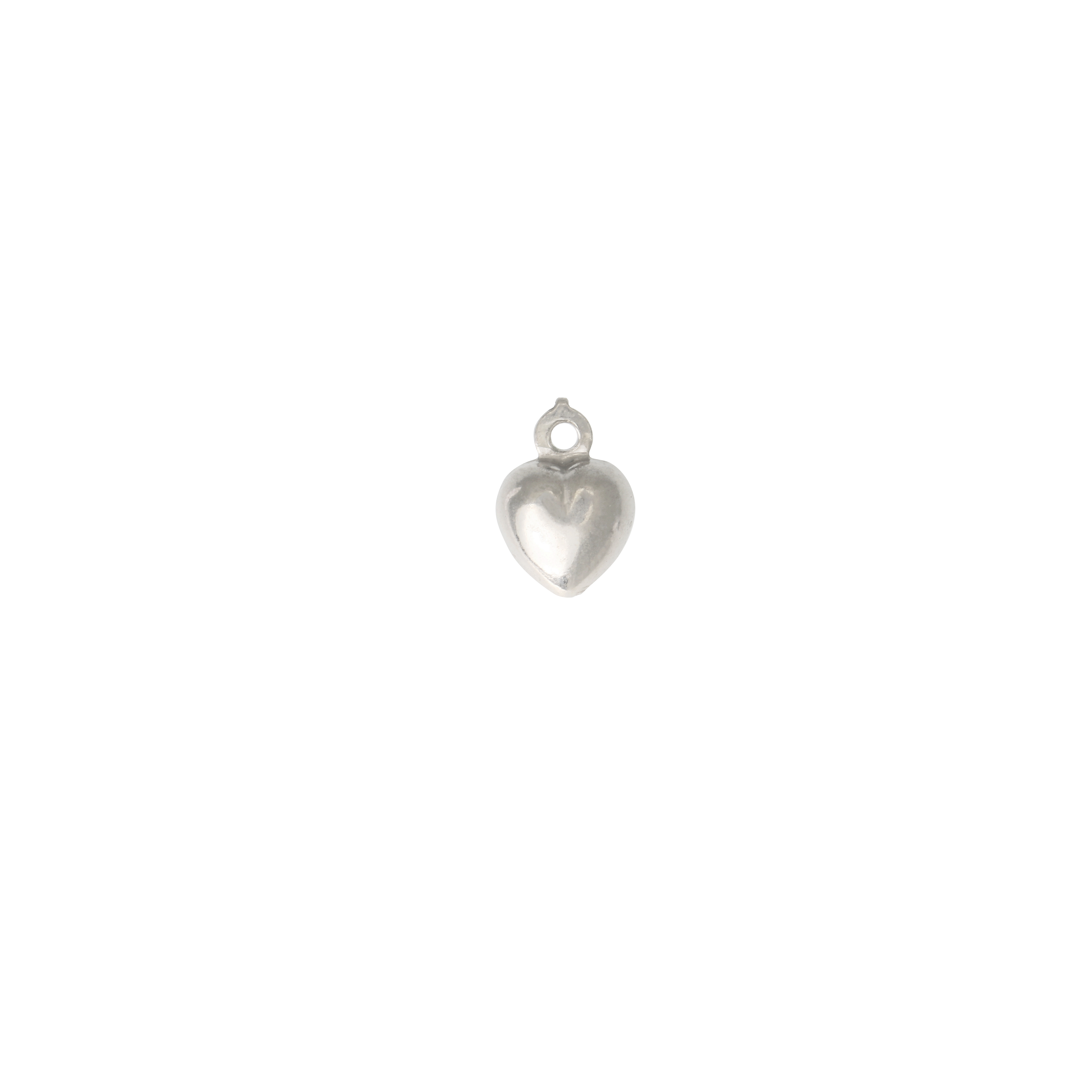 Ciondolo a forma di cuore bombato 6 mm. in Argento 925