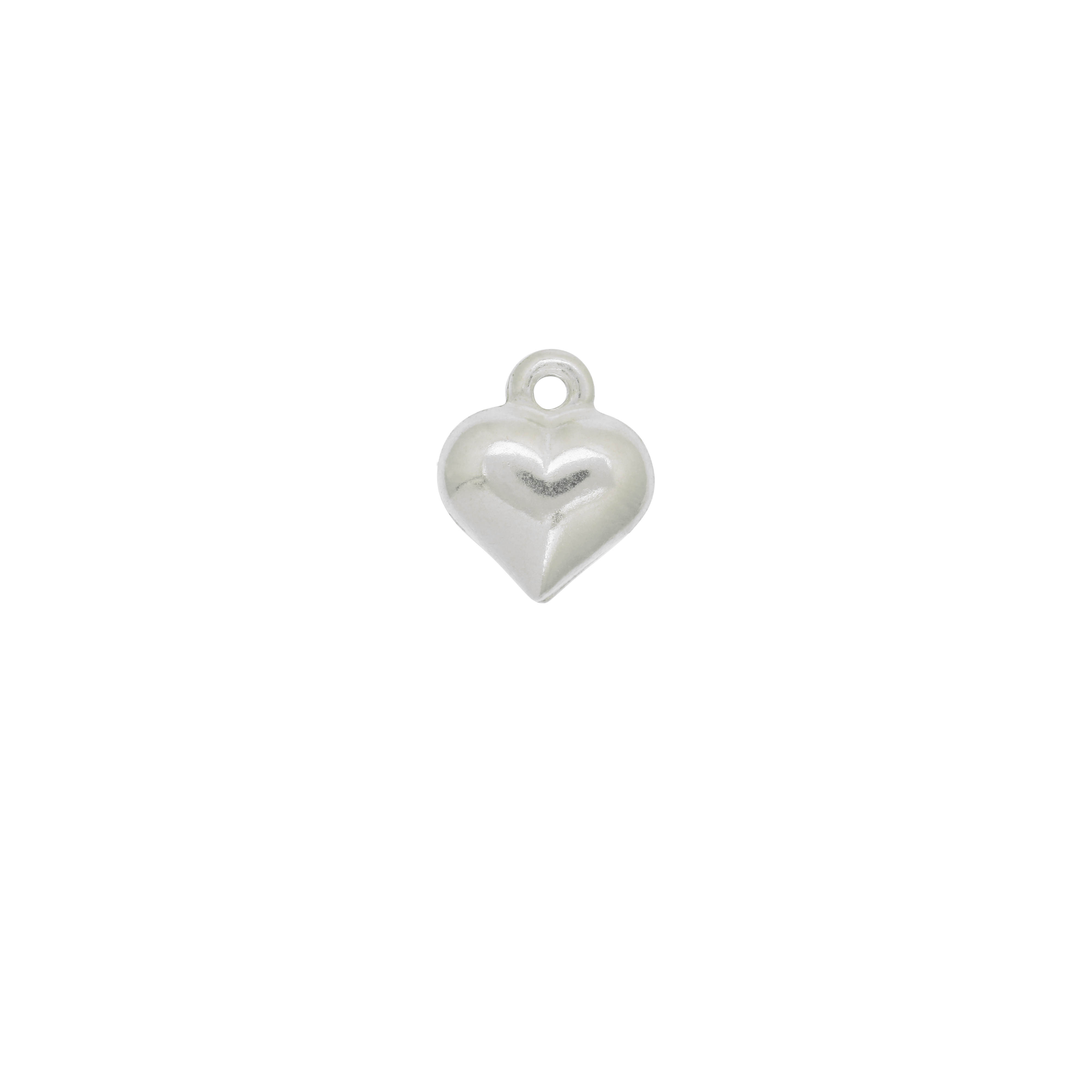 Ciondolo a forma di cuore bombato 10 mm. in Argento 925