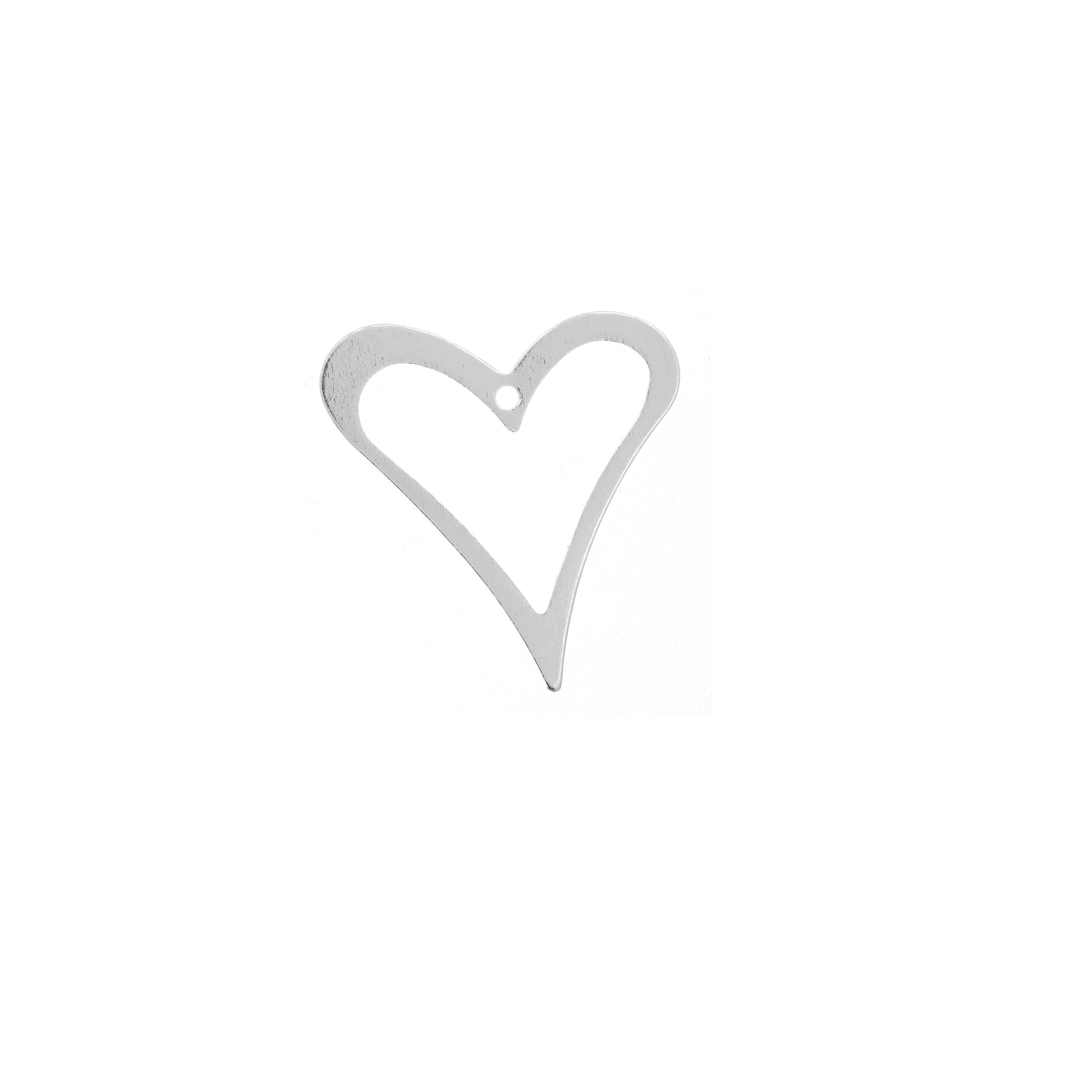 Ciondolo a forma di cuore stilizzato,16x18 mm. in Argento 925