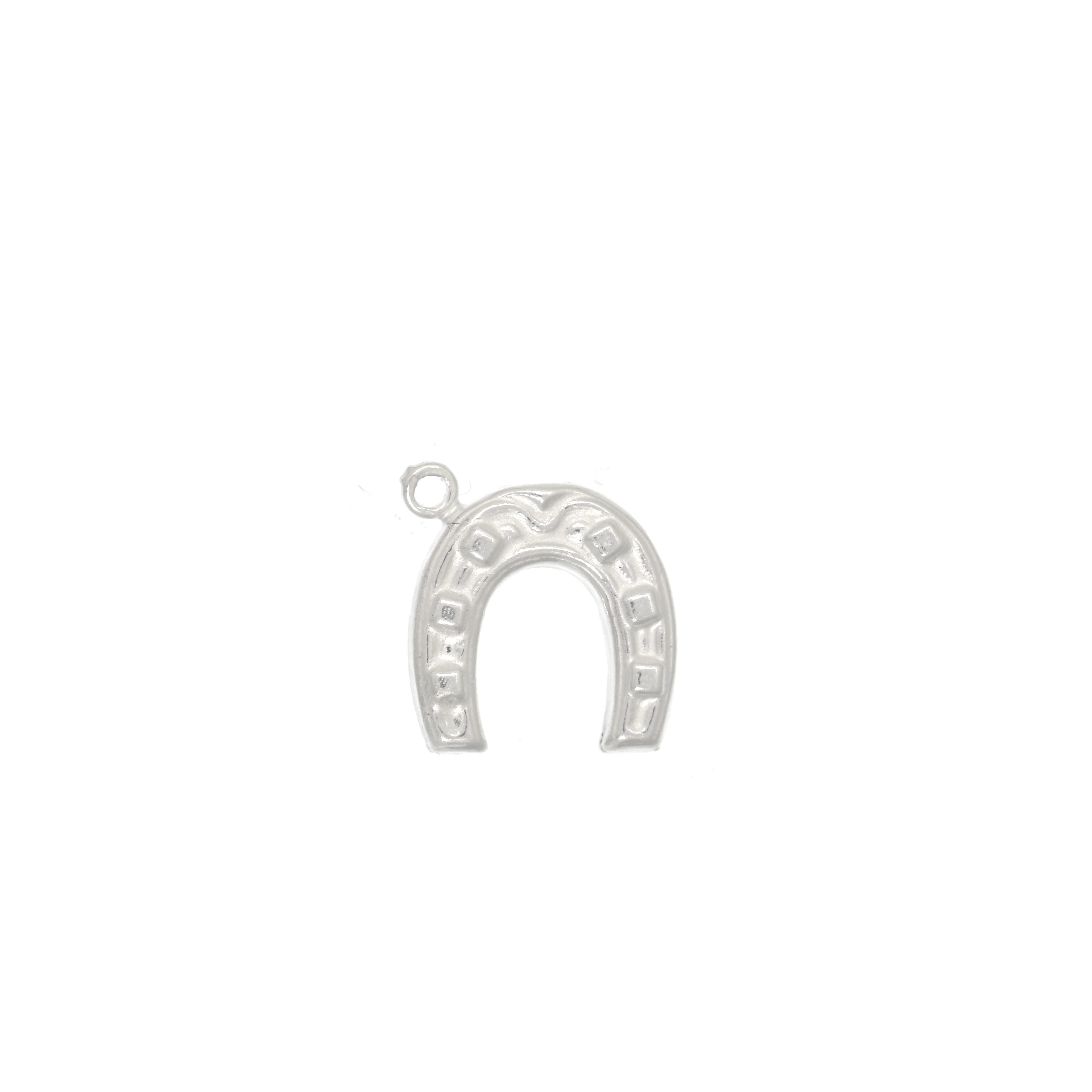 Ciondolo a forma di ferro di cavallo, 12x13 mm., in Argento 925