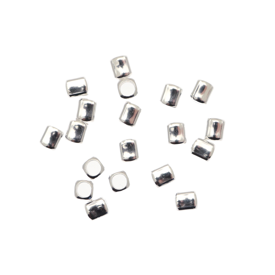 Distanziatore a forma di cubo liscio, 2,8x3,2 mm. in Argento Lucido 925