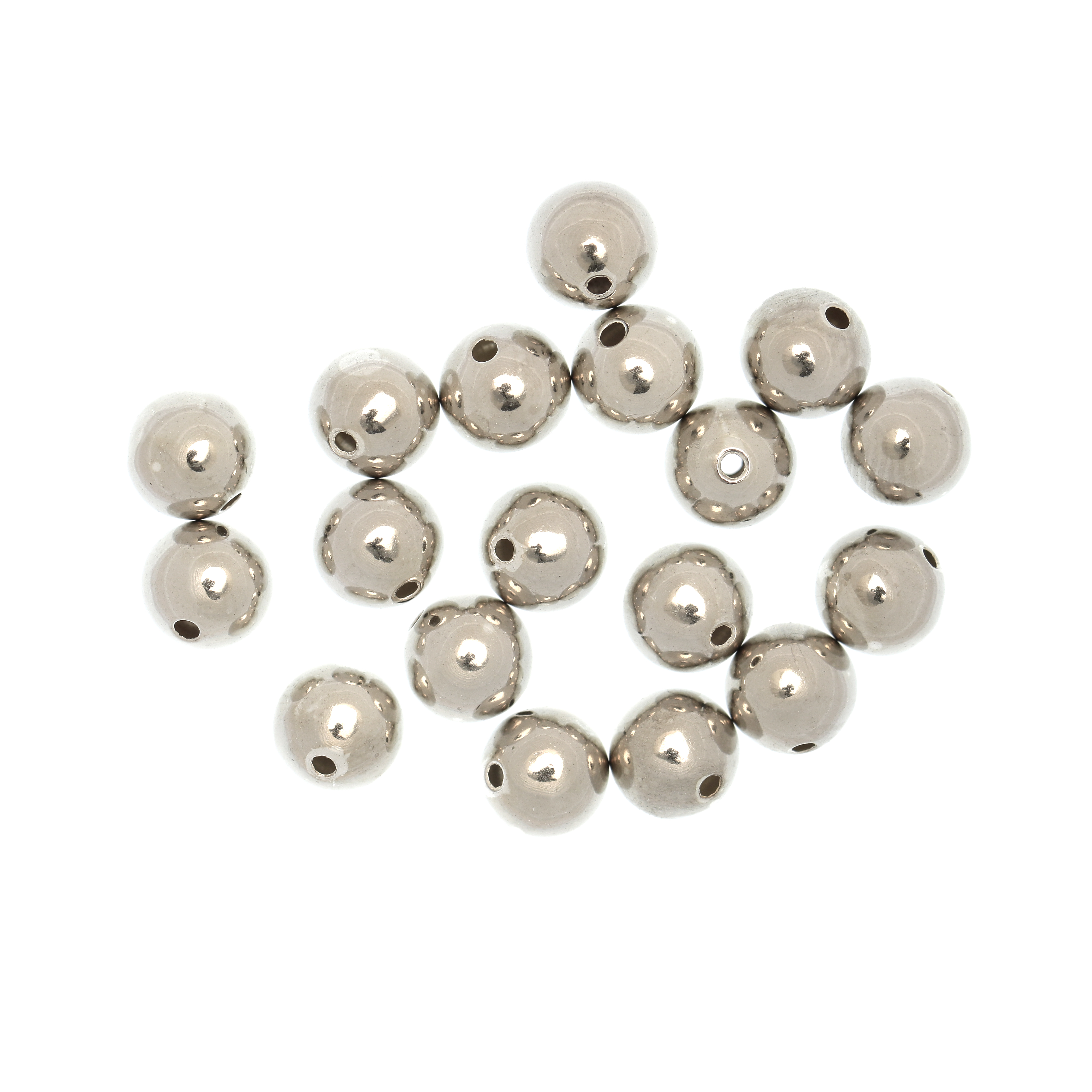Distanziatore liscio a palla 6 mm. foro stretto Argento 925