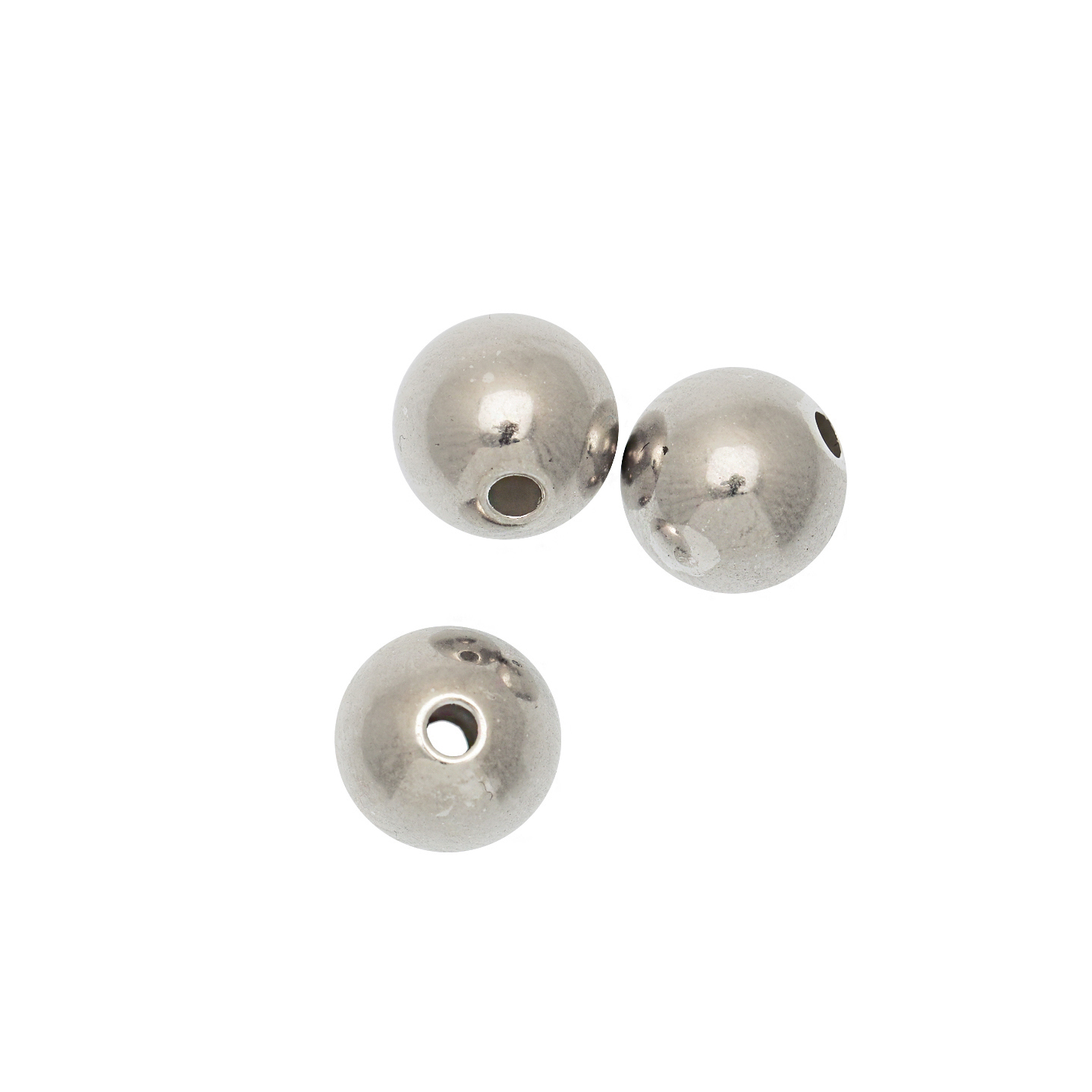 Distanziatore liscio a palla 10 mm. Argento 925