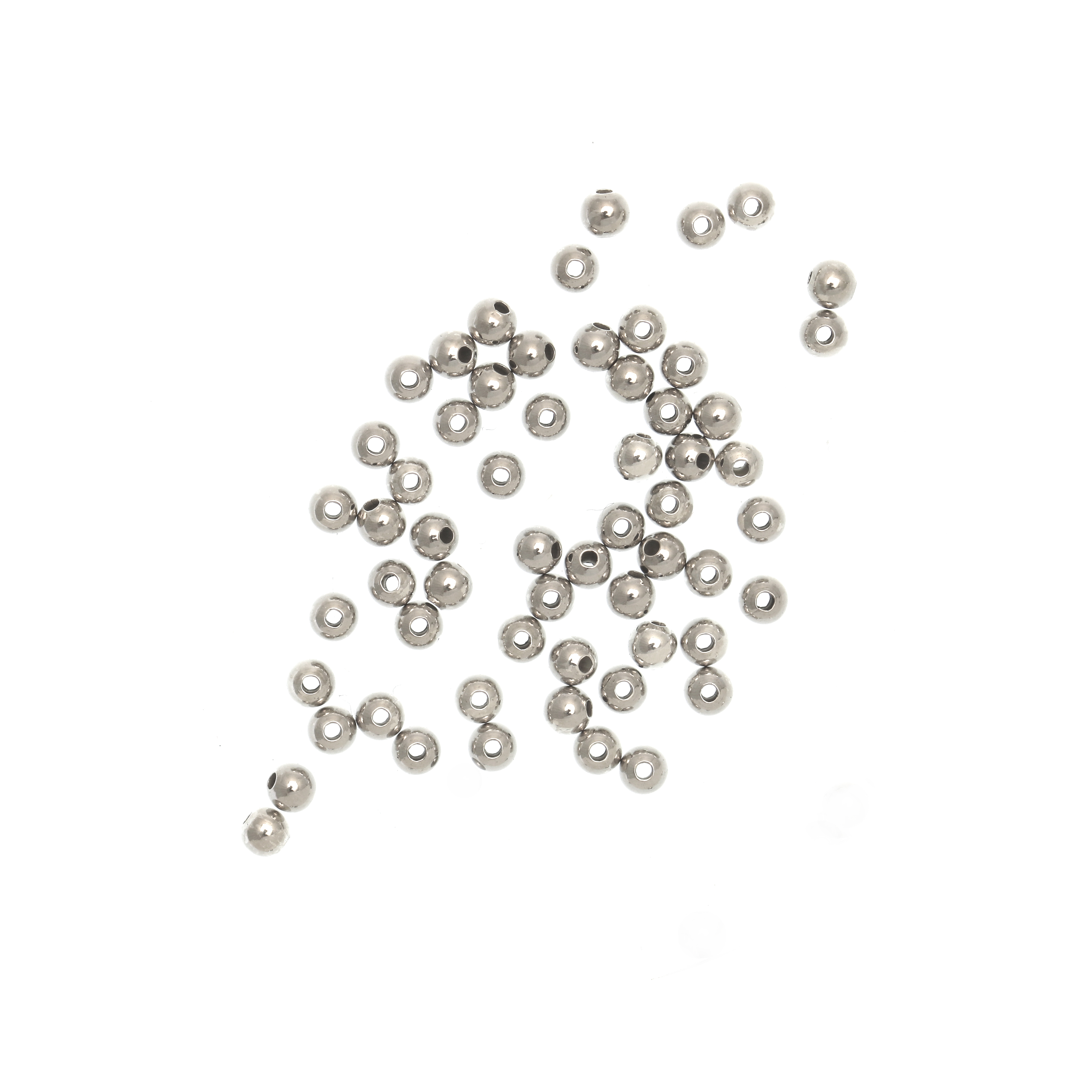 Distanziatore liscio a palla 2,2 mm. in Argento 925