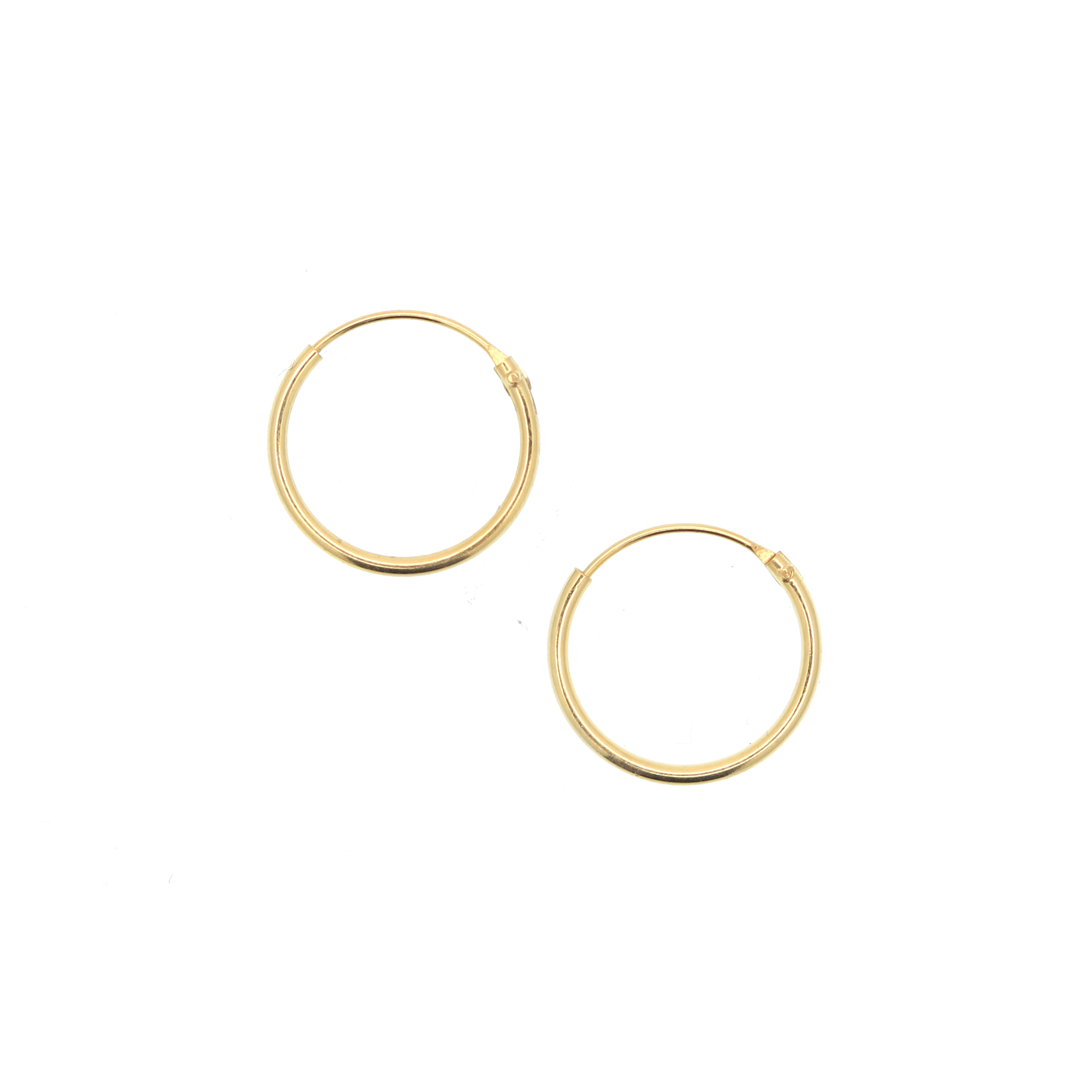 Cerchio per orecchino liscio, con chiusura ad incastro, 14 mm., in Argento925