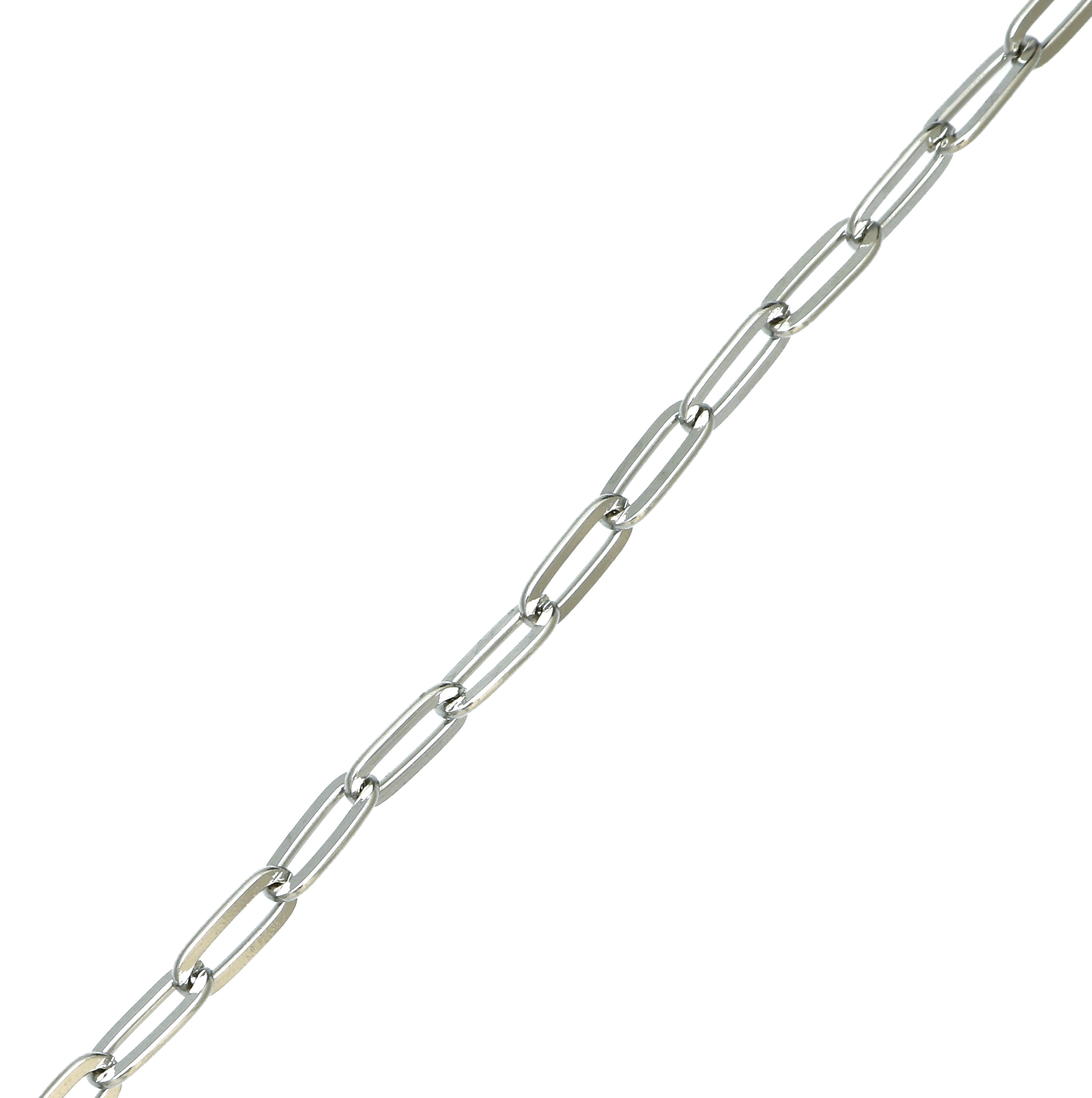 Catena rettangolare grande, con base in Ottone, 13x6 mm., dimensione anello 1,6 mm.