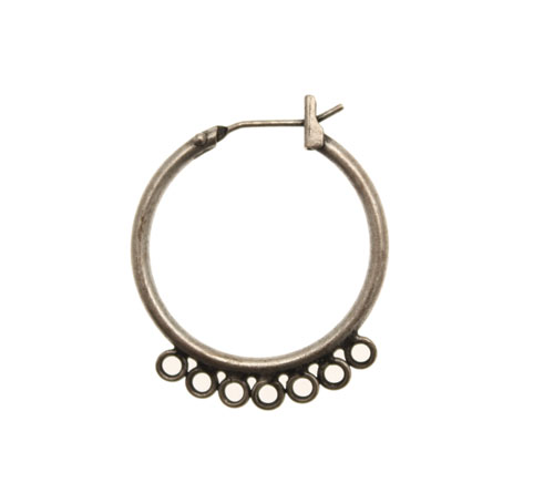 Cerchio per orecchino apribile, con chiusura americana, largo 23 mm., lungo 28 mm.