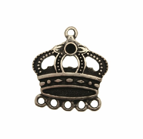 Base per orecchino a forma di corona, larga 26 mm., lungo 30 mm.
