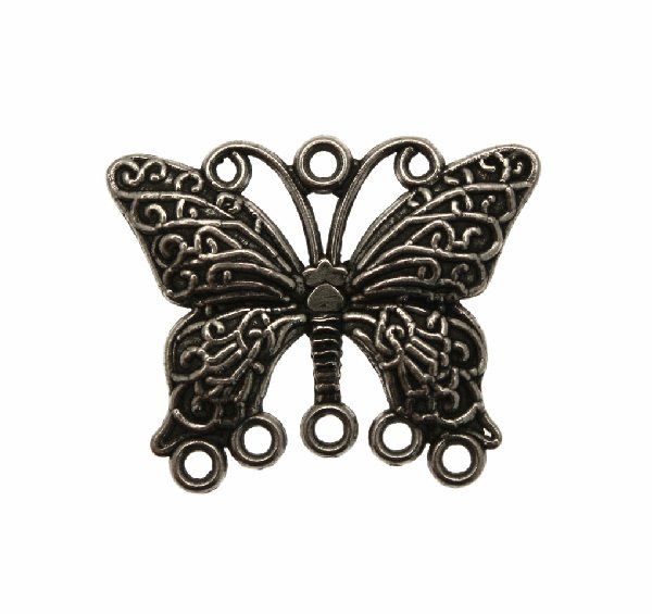 Base per orecchino a forma di farfalla, larga 34 mm., lunga 28 mm.