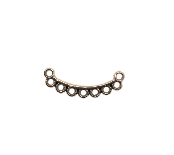 Base per orecchino a forma di mezza luna liscia, 28x11 mm.